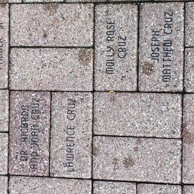 Memorial brick walkway