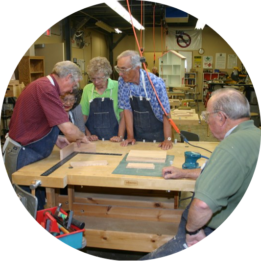 Seniors woodshop volunteers