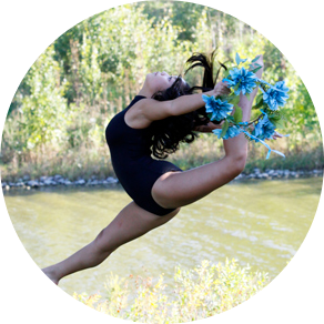 A dancer girl doing a Grand Jete