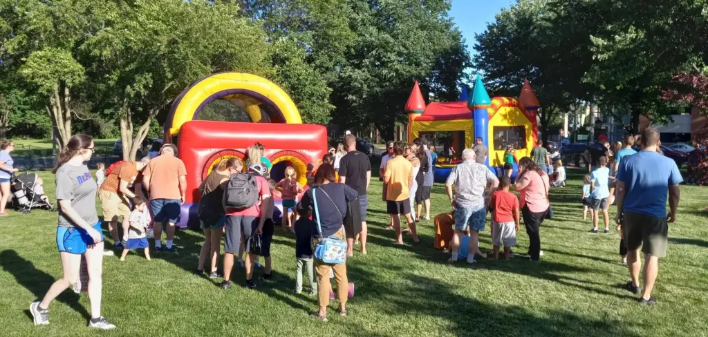 residents at picnic in the park