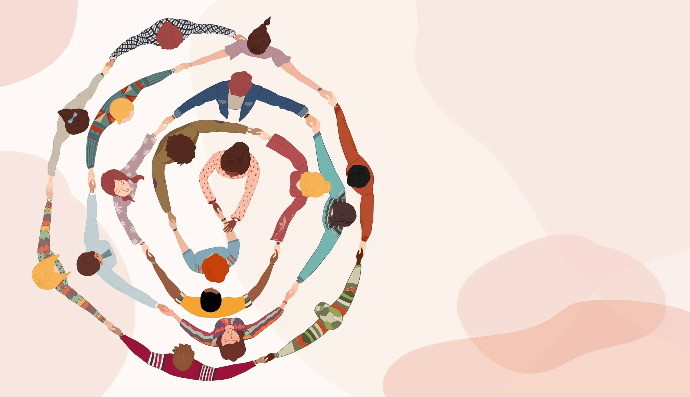 Teamwork of multi-ethnic and multicultural people working together